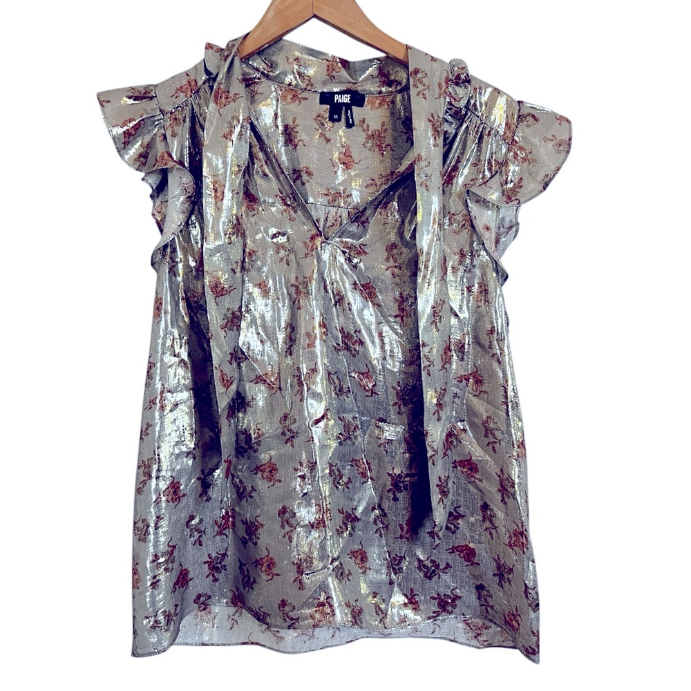 Paige Bette Top size M Ruffle Sleeve - Picture 4 of 14